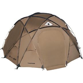 OneTigris Tower M Dome Tent, Waterproof Windproof 4 Person Tent with Stove Jack for Camping, Hiking, Hunting, Bushcraft, Winter, Car Trips