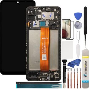 6.5" LCD Display Digitizer Screen Replacement with Frame for Samsung Galaxy A12 Screen Replacement Kit for Galaxy a12 a125u s127dl a125a a125w a125m 2021 LCD Display Screen with Tools