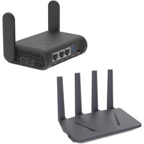 GL.iNet GL-A1300 (Slate Plus) Wireless VPN Encrypted Travel Router & GL-AX1800(Flint) WiFi 6 Router -Dual Band Gigabit Wireless Internet Router