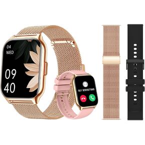 Smart Watch with 4 Bands, 2.0" Fitness Tracker Watch(Dial/Answer Calls) with Heart Rate/Blood Pressure/Blood Oxygen Monitor for Android iOS