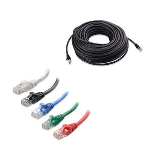 Cable Matters 1-Pack 100 Foot Snagless Long Cat6 Ethernet Cable (Cat6 Cable, Cat 6 Cable) in Black & 5-Color Combo 5 Foot Snagless Short Cat6 Ethernet Cable