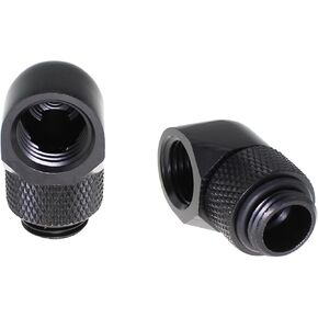 Maxmoral 2pcs أسود G1/4 بوصة الذكور إلى موصلات التمديد الإناث 360 درجة روتاري المغلقة النحاس المطلي بالنيكل المحوسب محول متعدد الارتباط مناسب لنظام تبريد الماء.