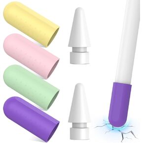 Replacement Tip for Apple Pencil 4 Non-Slip Impact Resistant Colorful Silicone Pen Cover Cap 2 Pack Fine Point iPencil Stylus Nib for Apple Pencil Pro USB C 1st Generation 2nd Gen for iPad 11 A16 10 9