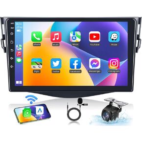 𝟖 𝐂𝐨𝐫𝐞 𝟒𝐆+𝟑𝟐𝐆 5G WiFi Upgrade Car Radio for Toyota RAV4 2007-2012: 9 inch 1280 * 800 HD Touchscreen Stereo with Wireless Carplay Android Auto Backup Camera Bluetooth DSP GPS SWC FM