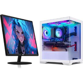 STGAubron Gaming PC Bundle with 24 inch FHD LED Monitor- Intel Core i7 up to 3.9G, Radeon RX 470 8G, 16G RAM, 512G SSD, RGB Fan x3, Windows 10 Home
