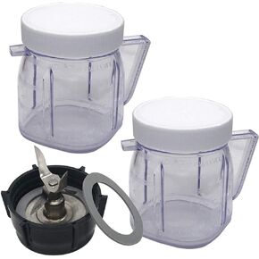 Replacement 4961 Ice Crusher Blade with 4937 1-Cup Mini Jar,Compatible with Oster Fusion blenders, Osterizer Blenders & Kitchen centers blender, Mini Blend blender &Blend N Store blender (3)