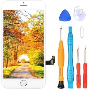 Ayake for iPhone 8/ SE 2020/ 2nd Generation Screen Replacement with Home Button, Full Assembly Retina LCD Touch Digitizer with Camera+Earpiece Speaker+Sensors for A2275, A2298, A2296(White)