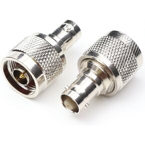 N Male to BNC Female Connector, N Type to BNC Adapter RF Coax Adapters Connectors for Radio Walkie Talkie 2 Packs