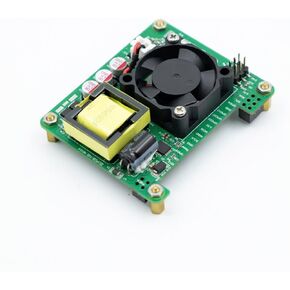 Poe Texas Raspberry Pi Poe+ Hat لـ PI 4 و 5 - قوة منخفضة النحافة على قبعة Ethernet مع مروحة التبريد و ISOLATION