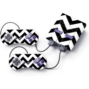 MightySkins Skin Compatible with Nintendo Super NES Classic - Black Chevron | Protective, Durable, and Unique Vinyl Decal wrap Cover | Easy to Apply, Remove, and Change Styles | Made in The USA