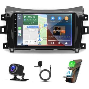 9 Inch Android 13 Car Stereo for Nissan Navara NP300 2016-2019 IPS Touch Screen Double Din Car Audio Receiver w/Wireless Carplay Android Auto GPS Navigation Bluetooth Wifi SWC Backup Camera Mic, 2+32G