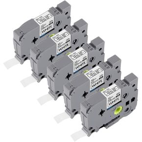 5X Label Tape Compatible with Brother TZe-231 Tze 12 mm 0.47 Laminated White Tze Label Tape for P-Touch PT-H100R PT-H105 PT-H100LB PT320