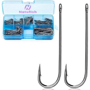 Aberdeen Fishing Hooks Set,150Pcs Crappie Panfish Hook Inline/Long Shank/Light Wire/Closed Eye for Sunfish Bass Freshwater