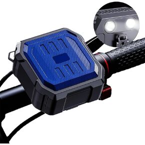 Bluetooth Speaker for Bike, Solar Charger Outdoor Speaker with LED Light & Handlebar Mount, Bicycle Speaker with 4 Playing Mode & Built in Mic, for Riding, Hiking, Golfing, Travel
