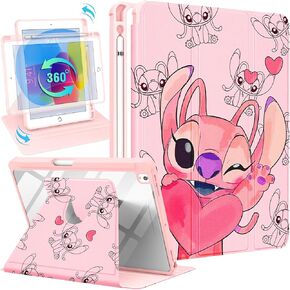 Besoar for iPad 9th/8th/7th Generation 10.2 inch Case Cute Cartoon Kawaii for Girls Kids Boys Girly Women Design Covers,360 Degree Rotating Folio Stand Pencil Holder for Apple i Pad 9/8/7 Gen,PKA