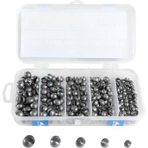 BLUEWING 100pcs/200pcs Split Shot Weight Fishing Sinker Removable Lead Pinch Weight Kit for Freshwater & Saltwater (1/64oz 1/32oz 1/20oz 1/16oz 1/12oz Mixed)
