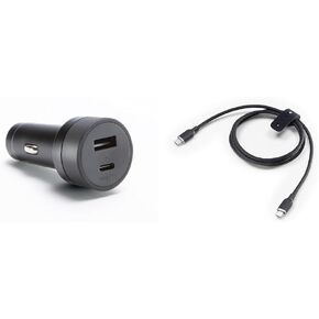 mophie 42W Dual USB-C + USB-A Car Charger, 60W Power Delivery USB-C to USB-C 2m Cable