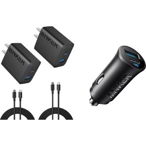 Anker 2-Pack USB C Charger with USB-C Car Charger