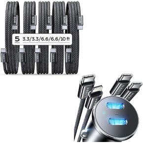 LISEN USB C Car Charger&USB C Cables