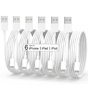6Pack(3/3/6/6/6/10 FT) Original [Apple MFi Certified] iPhone Charger Fast Charging Lightning Cable iPhone Charger Cord Compatible with iPhone 14/13/12/11 Pro Max/XS MAX/XR/XS/X/8/7 Plus iPad AirPods