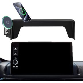 Car Phone Holder for 2022-2025 Honda Civic Accessories Apply to 7/9 Inch Touch Screen 15W Fast Wireless Charger Screen Fixed Clip Cell Phone Mount Hands-Free 360 Degree Rotation