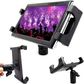 Tablet Smartphone 5/8 Microphone Stand Mount, Pro Grade Mic Adapter, Anti-Slip Holder for Musicians Performers Studio Recording Compatible with iPad Mini Air Pro Galaxy tab & iPhones