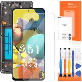 OLED for Samsung Galaxy A51 5G Screen Replacement for Samsung A51 5G LCD Display A516V SM-A516U1 A516 SM-A516U LCD Digitizer Touch Assembly with Frame(Support Fingerprint)