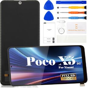 TFT for Xiaomi Poco X5 5G LCD Display for Redmi Note 12 Screen Replacement for 22111317PG Touch Digitizer Assembly Repair Kits (Black,Without Frame)