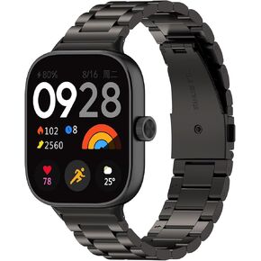 E ECSEM Bands Compatible for Xiaomi Smart Band 9 Pro Stainless Steel Metal Adjustable Sport Business Wristband Bracelet Strap for Xiaomi Smart Band 9 Pro Fitness Tracker for Men & Women