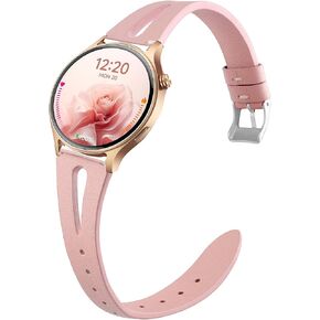 Compatible for Aeac Smart Watch Bands, 20mm, 22mm Quick Release Slim Vintage Leather Strap Replacement for Women, Man, Wristband Compatible for Aeac 1.32 Inches Round, W208 Plus, IDW19, GTX12 Smart Watch