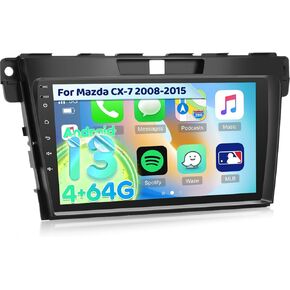 [4+64G] NHOPEEW Car Stereo for Mazda CX7 CX 7 CX-7 2007-2015 with Wireless Carplay and Android Auto - 9 Inch 1280 * 720 HD Touchscreen Android Car Radio - AI DSP/WiFi/GPS/SWC + AHD Backup Camera
