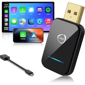 2025 Mini Carplay Wireless Adapter & Android Auto Dongle for iPhone Android,Upgrade Convert Wired to Wireless Car Play Adapter Fit for Factory OEM CarPlay Cars from 2016+,Auto Connect