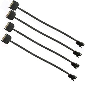 fbhdzvv 4pcs sata power splitter y cable y cable 1 to 1 15 pin sata sata to suleved 3 pin/4 pin pmw 12v pc case fan power cable sata cable for computer تبريد مروحة تمديد كابل محول