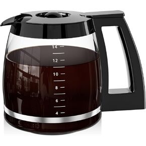 استبدال وعاء القهوة 14-كوب لتصنيع القهوة Cuisinart DCC-2200 ، DCC-2600 ، DCC-2800 ، DCC-3200 ، و DCC-3200P1 ، استبدال CARAFE الزجاجي للمطبخ ، BPA Free ، غسالة الصحون آمنة