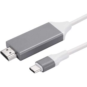 USB 3.1 C to HDMI Adapter 4K, Type C to HDMI Male Cable 2.0m Compatible for MacBook Pro/Air/Mac Mini/iMac/IPAD Pro/Samsung Galaxy and Others (White)