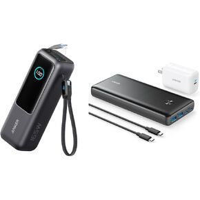 Anker Laptop Power Bank, 25,000mAh Portable Charger with Triple 100W USB-C Ports Power Bank, 25,600mAh Portable Charger 87W