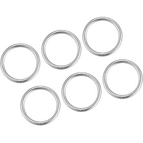 METALLIXITY 316 Stainless Steel O Rings (15x3mm) 6pcs, Welded Round Ring - for Ropes, Hanging Objects