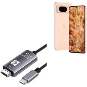 BoxWave Cable Compatible with Google Pixel 8a - SmartDisplay Cable - USB Type-C to HDMI (6 ft), USB C/HDMI Cable - Jet Black