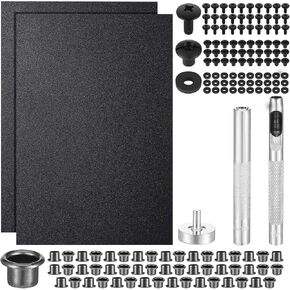 145 Pcs DIY Holster Kit Include Eyelet Hand Setter & Eyelet Combo Thermoform Sheet Cross Recessed Screw Head Open Slotted Fastener Rubber Washer for Making Knife Sheath Keel