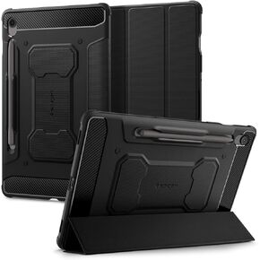 Spigen for Galaxy Tab S10 FE Case (2025), Rugged Armor Pro Protective Tri-Fold Cover and S Pen Holder, 10.9 inch, Black