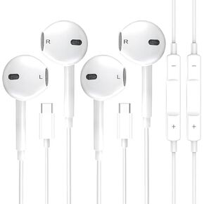 2 Pack Type C Headphones Wired for iPhone 15 16, USB C Earphones with Microphone & Remote Noise Cancelling Earbuds for iPhone 15 Pro Max, iPad, Galaxy S23/S22/S21/S20/Ultra Note 10/20, Pixel 7/6/5/4