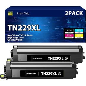 TN229 TN229XL High Yield Toner Cartridge Replacement for Brother TN229 with Brother MFC-L3780cdw HL-3280CDW HL-L3220CDW MFC-L3720CDW HL-L3295CDW Printers 4 Pack
