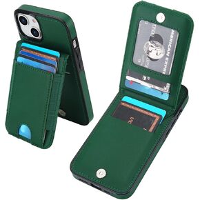 KIHUWEY for iPhone 13/14 Case Wallet with Card Holder, Large Capacity RFID Blocking Flip PU Leather Kickstand Magnetic Clasp Shockproof Protection Credit Card Slots Cover 6.1 Inch(Rose Gold)