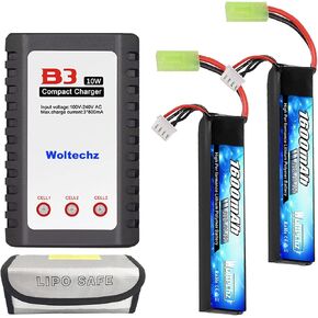 Airsoft Lipo Battery Bag Fireproof Explosionproof Large Capacity Battery Storage Guard Pouch for Lipo Charge Battery and Storage (8.46 x 6.5 x 5.71 in)
