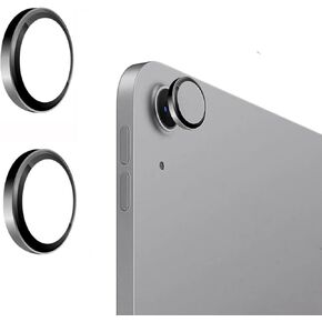 2 Pack Camera Lens Protector Tempered Glass For iPad Air 7 2025 11-inch 13-inch Air 6, Air 5,Air 4 ompatible with iPad Mini 7/MIni 6 3D Alloy Ring Protective All Round Color Match - Black