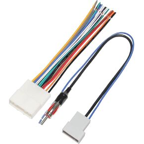 Radio Wiring Harness Connector, Antenna Adapter Compatible with Nissan 2007-2013, Infiniti 2008-2013, Subaru 2008-2014, 20 PIN Stereo Wire Cable Connector Adaptor, CD Receiver Kit