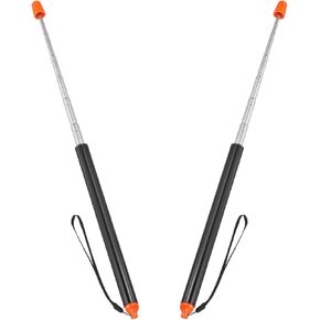 PATIKIL Telescopic Teachers Pointer, 2 Pcs Teacher Pointer Stick for Classroom Pointer Extendable Handheld Teaching Pointer for Presenters Whiteboard, 47.2 Inch, Orange Black