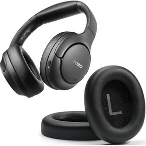 Tozo HT2 Hybrid Active Loves Defice Headphones ، Wireless Over Ear Bluetooth سماعات الأذن ، وسادات الأذن HT2 بديلة أسود