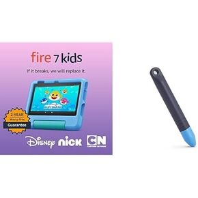 Fire 7 Kids Tablet (16GB, Blue) + Kids Stylus