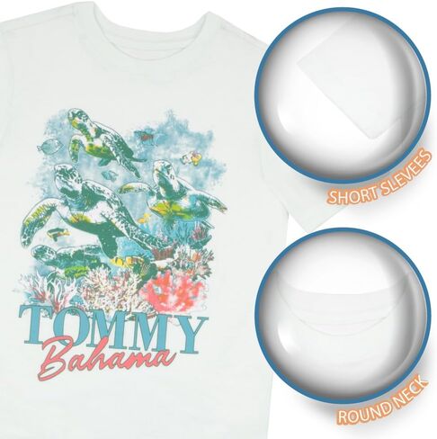 Tommy Bahama Boys 2-Pack Short Sleeve T-Shirt Bundle Graphic Print Boy Tees 2-Piece Set Fashion T Shirts in Kuwait